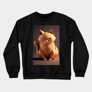Cool cat portrait Paper art style Crewneck Sweatshirt